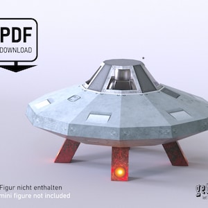 3D UFO DIY Paper Art Toy DIY Pepakura Decoration PDF Template