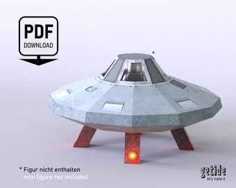 3D UFO DIY Paper Art Toy DIY Pepakura Decoration PDF Template