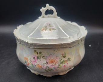 Porcelain Lusterware Soup Tureen/Lidded Serving Bowl