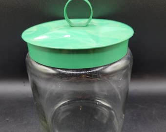 Clear Glass Canister w/Metal Lid