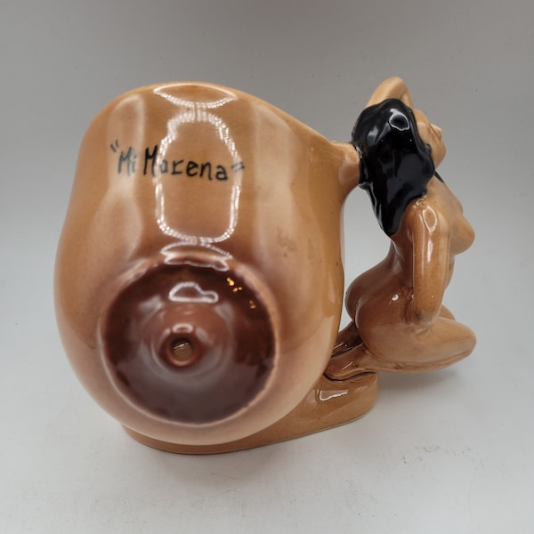Ceramic Breast Creamer w/Nipple Spout and Nude Woman Handle