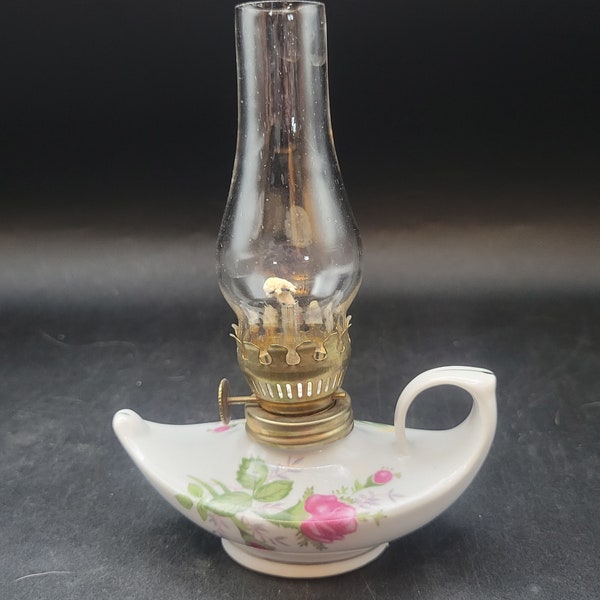 Miniature Aladdin-Style Ceramic Oil Lamp