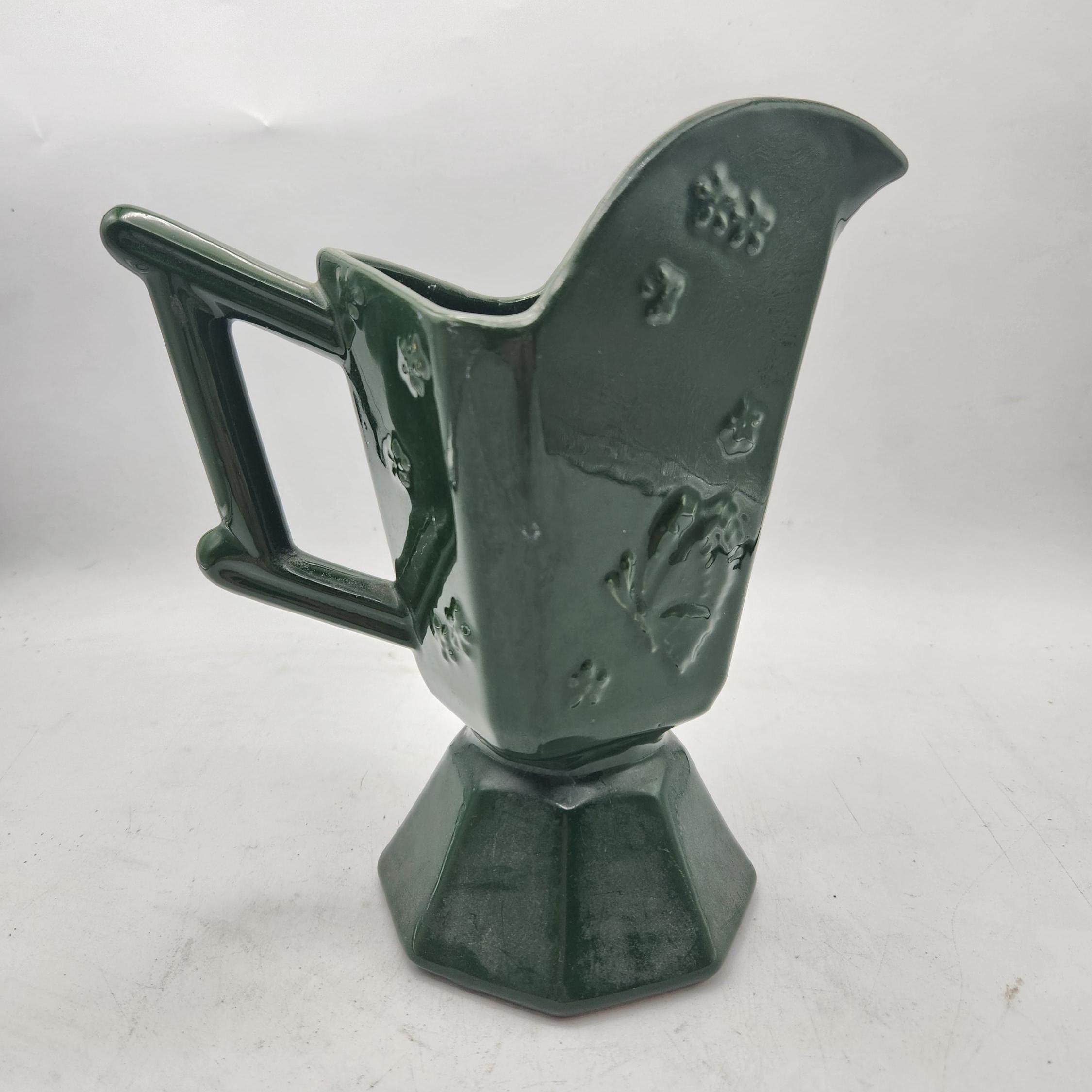 Hull Pottery Green #48 Butterfly/flowers Pitcher/planter - Etsy