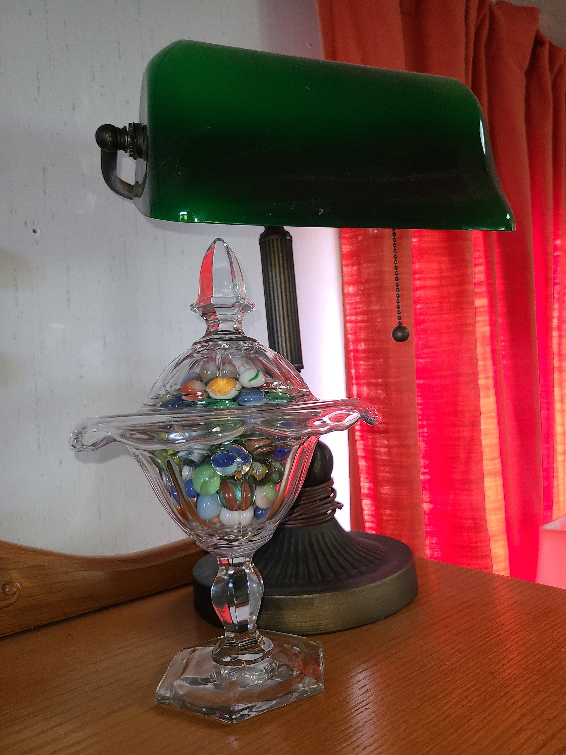 Clear Glass Tall Candy Dish With Lid Etsy