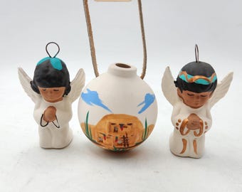 Navajo Pottery Ornament Trio