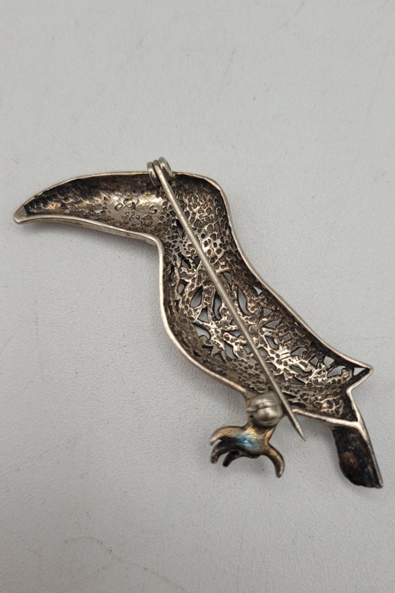 Jezlaine Sterling Silver Toucan Brooch/Pin - image 2