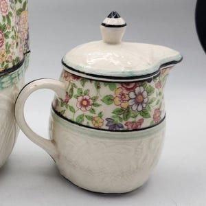 Japanese Ceramic Floral Print Creamer