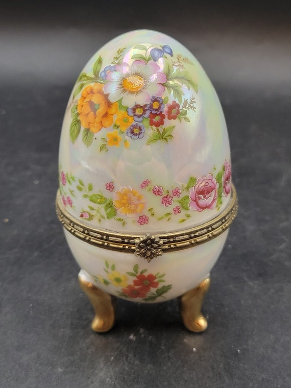 Porcelain Hinged Egg Trinket Box