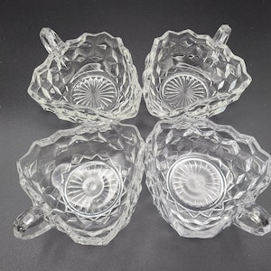 Fostoria American Pattern Triangle Nappies ~ Set of 4