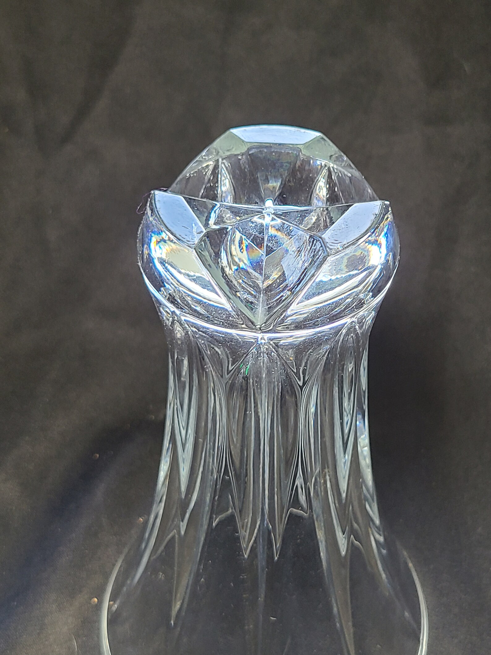 Crystal Vase With Cut Bottom Etsy