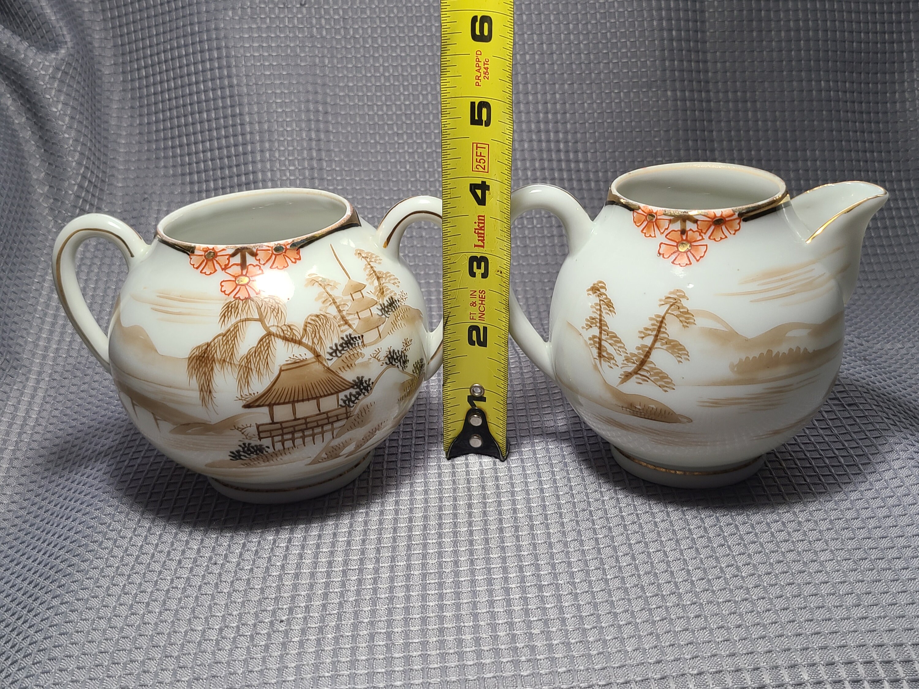 Nippon HandPainted Sugar and Creamer Set Etsy
