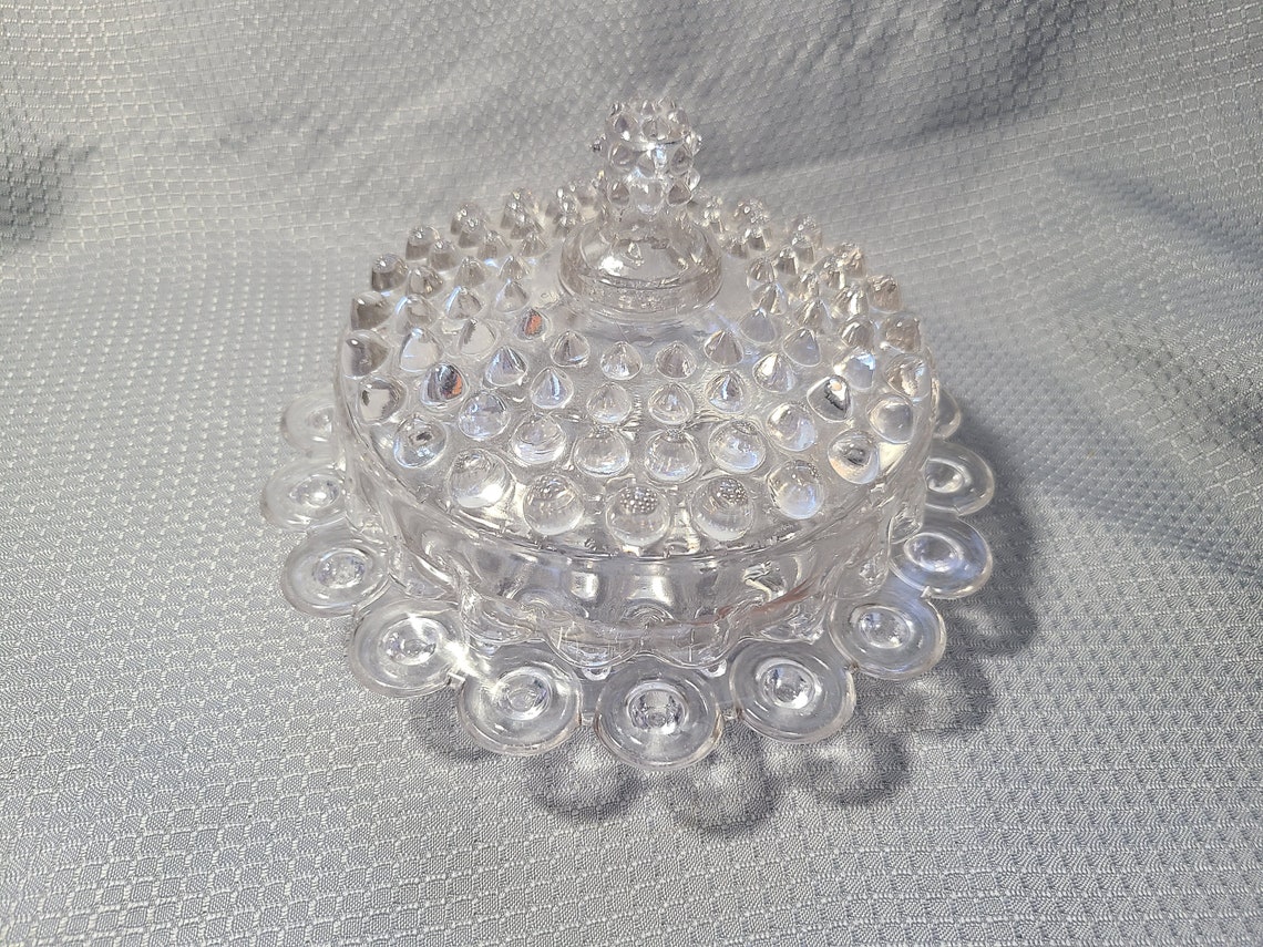 Cut Glass Round Butter Dish Etsy