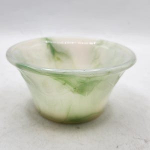 Akro Agate Green Slag Dish