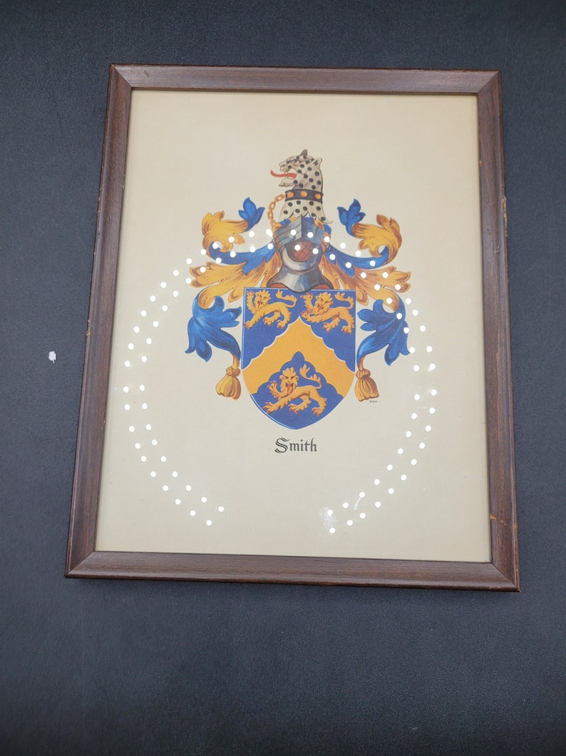 Smith Coat of Arms Framed Family Crest Etsy