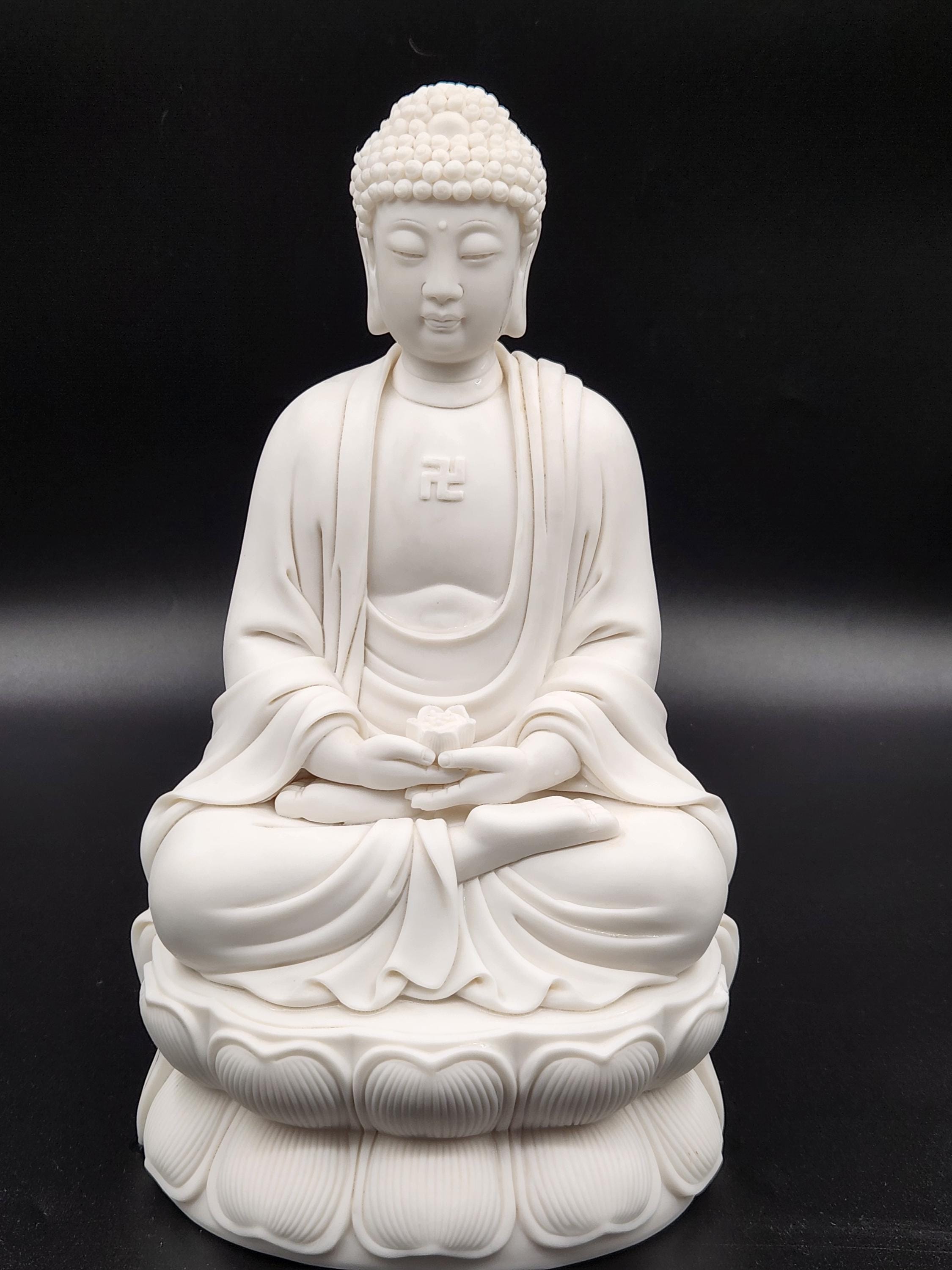 素焼き13インチ白磁仏像 - Etsy 日本
