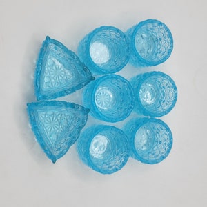 Blue Daisy and Button Salt Cellars ~Selling in Pairs