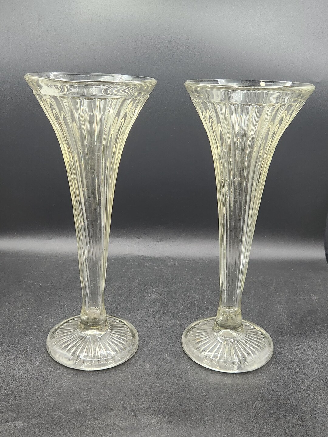 Antique New Martinsville Ribbed Glass Shelf Supports - Etsy