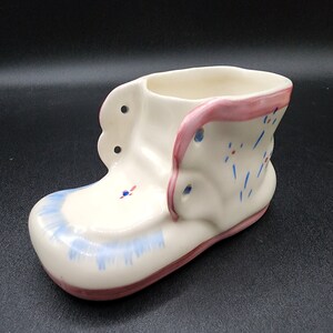 Ceramic Pink & Blue Baby Shoe Planter