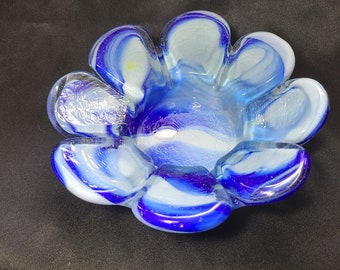 Marble Glass Flower-Shaped Decorative Bowl