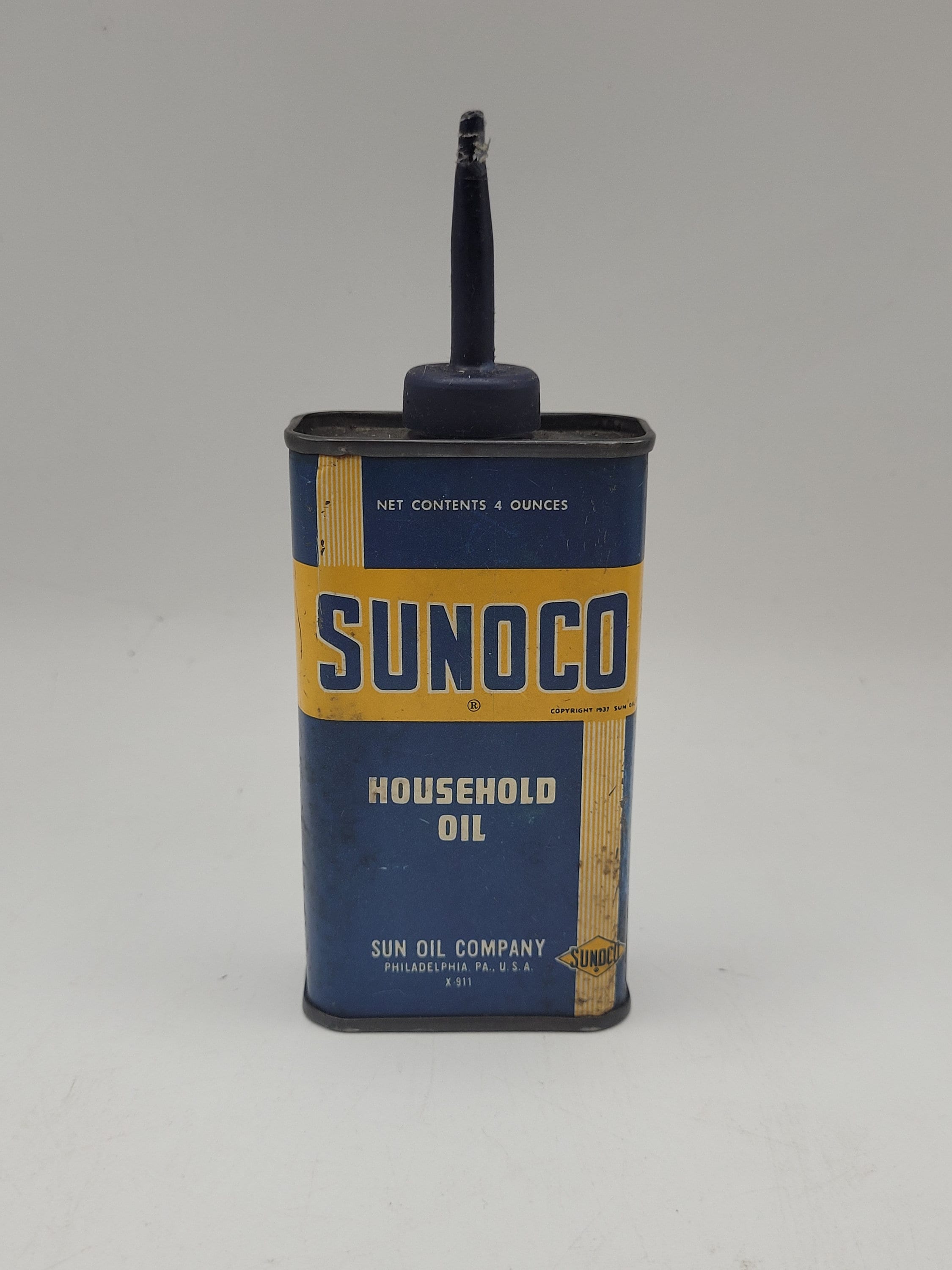 VINTAGE Sunoco Household Oil Tin Can Handy Oiler 4oz 海外 即決