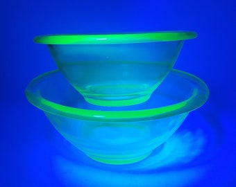 ヴィンテージ ヘーゼル アトラス ウランガラス ボウル 新品同様 5