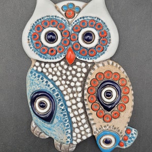 Mosaic Pottery Owl Wall Hanger