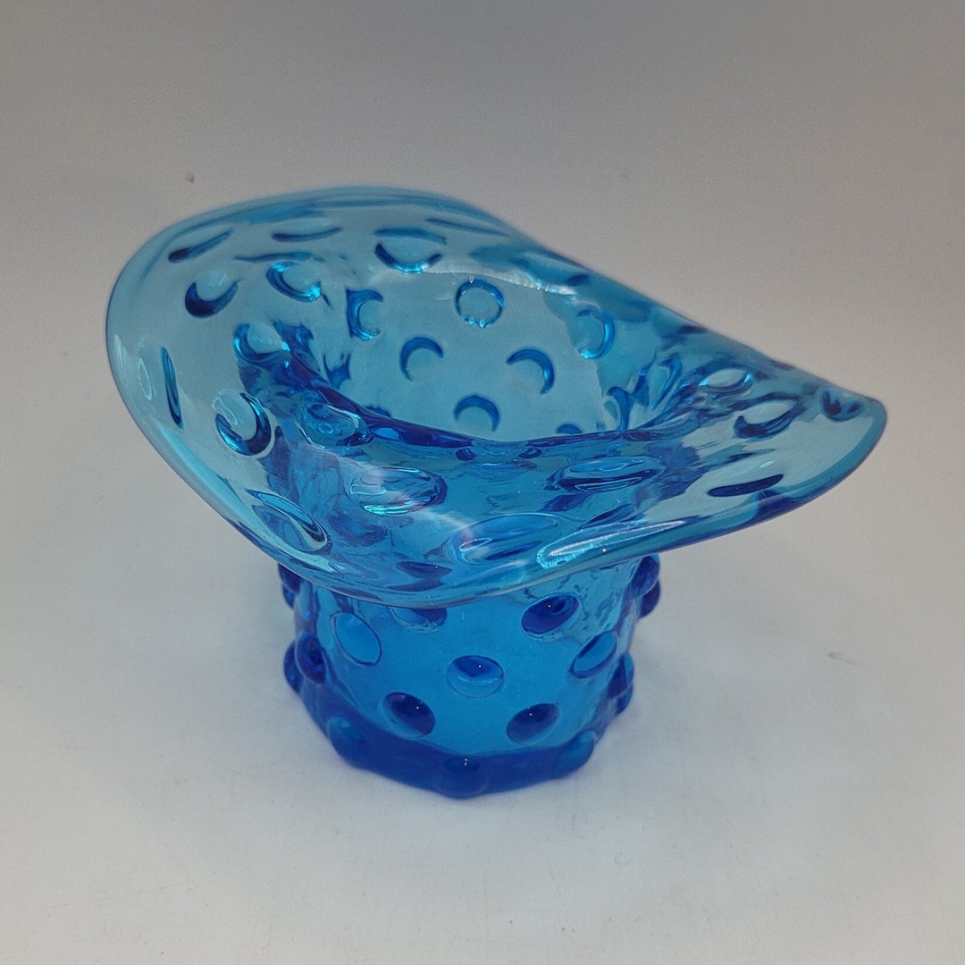 Fenton Blue Hobnail Top Hat Toothpick Holder Etsy