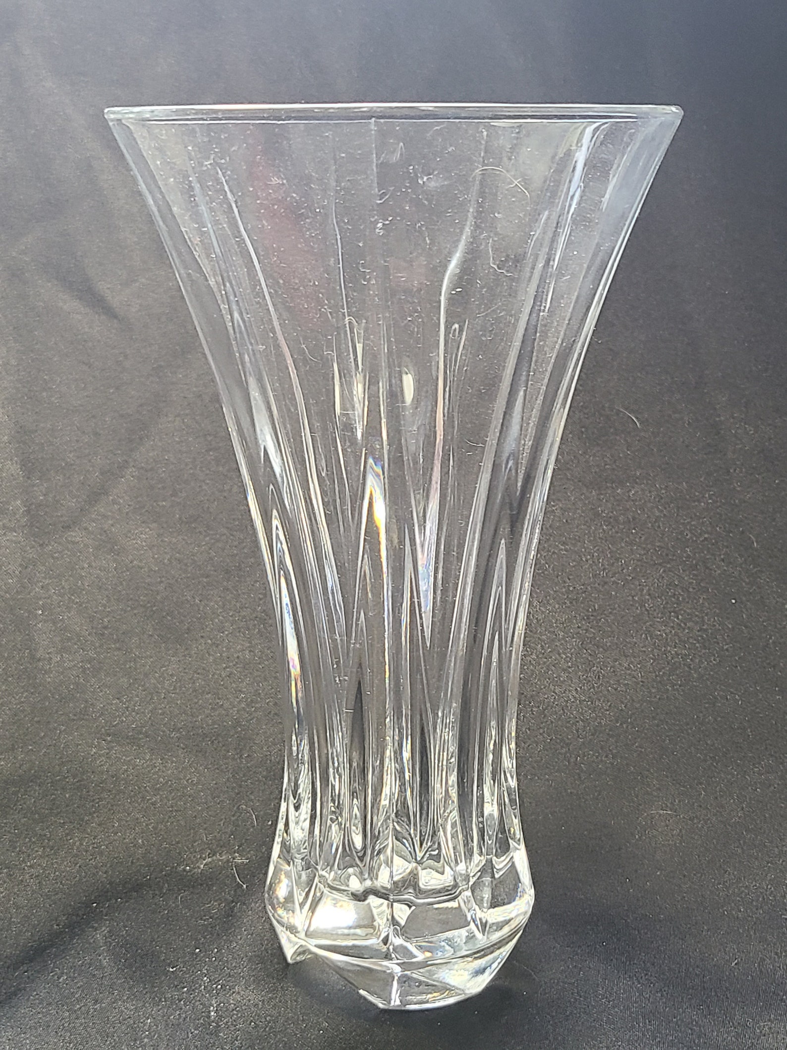 Crystal Vase With Cut Bottom Etsy