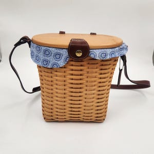 Longaberger 2000 6面バスケット（ブルー＆イエローライナー付き