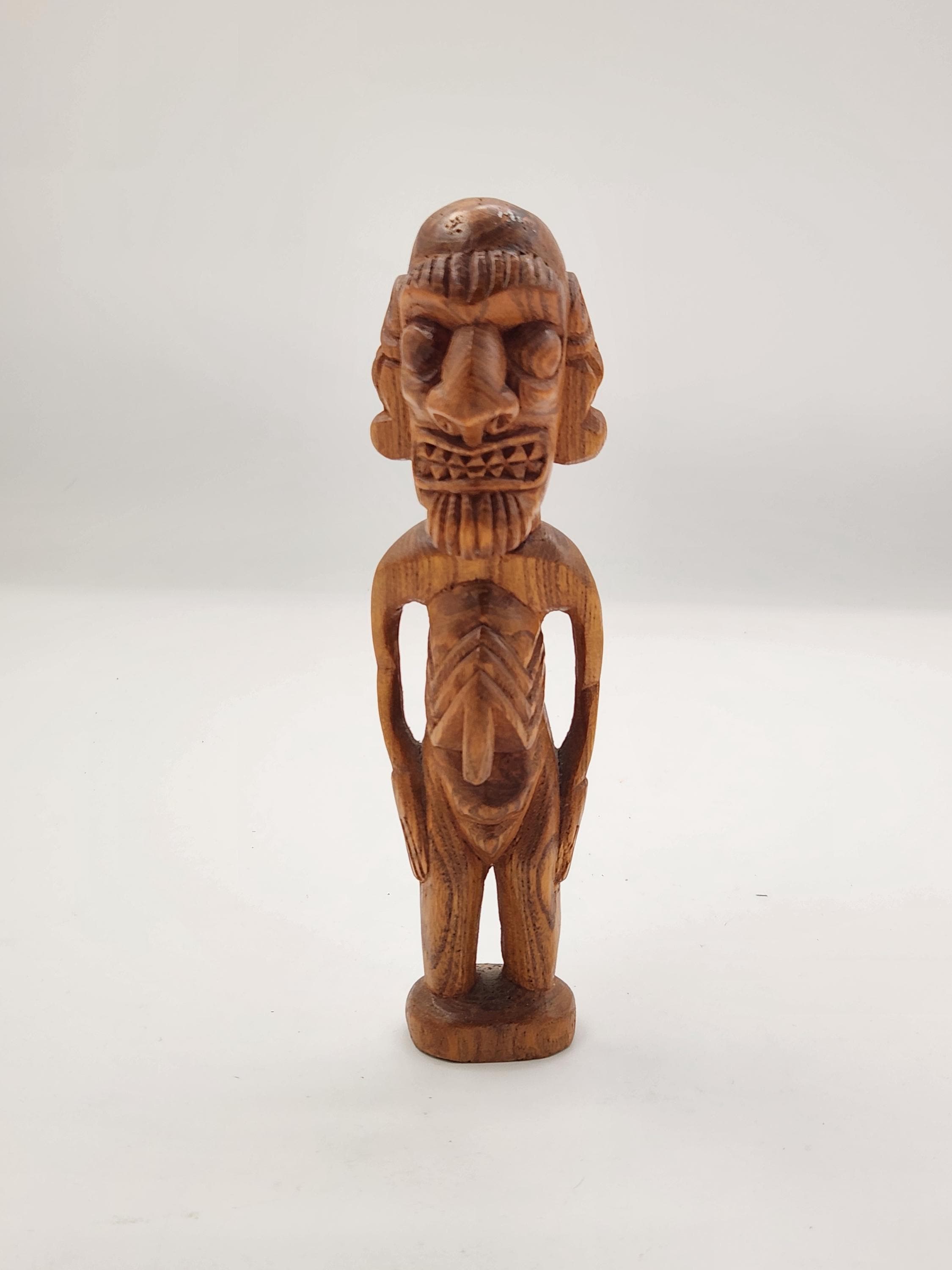 イースター島　木彫り　彫像　ブラウン アンティーク　ヴィンテージ Moai wood carving - Etsy 日本