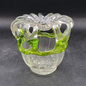 Antique Hand Blown Glass Bride&#39;s Bank/Flower Frog