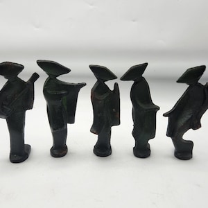Cast Iron Geisha Figurines ~Set of 5