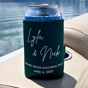Personalized Wedding Can Coolers, Monogram, Customized Wedding Can Cooler, CUSTOM Wedding Favors Beverage Holders, Can Holder, Stubby Holder