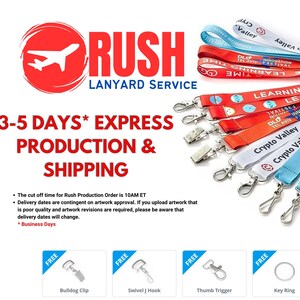 Rush sublimation lanyards, fast production lanyards, quick sublimation lanyards, expedited lanyards, custom sublimated lanyards, urgent lanyard printing, high-speed lanyards, rapid sublimation service, express lanyard orders