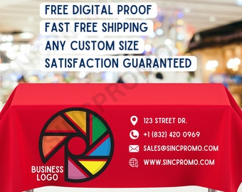 Custom Logo Table Cover: Full Color Printed Tablecloth