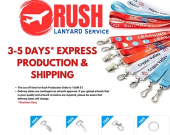 RUSH SERVICE Full Color Dye-Sublimation Lanyards | Custom Printed Lanyards | Custom Design Premium Quality Lanyards | Personalized Lanyard
