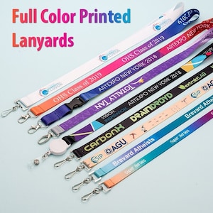 CUSTOM Lanyards | Full Color Dye-Sublimation Personalized Lanyard | Printed Lanyard | School, Fundraiser, Business, Events, Keys & ID Holder