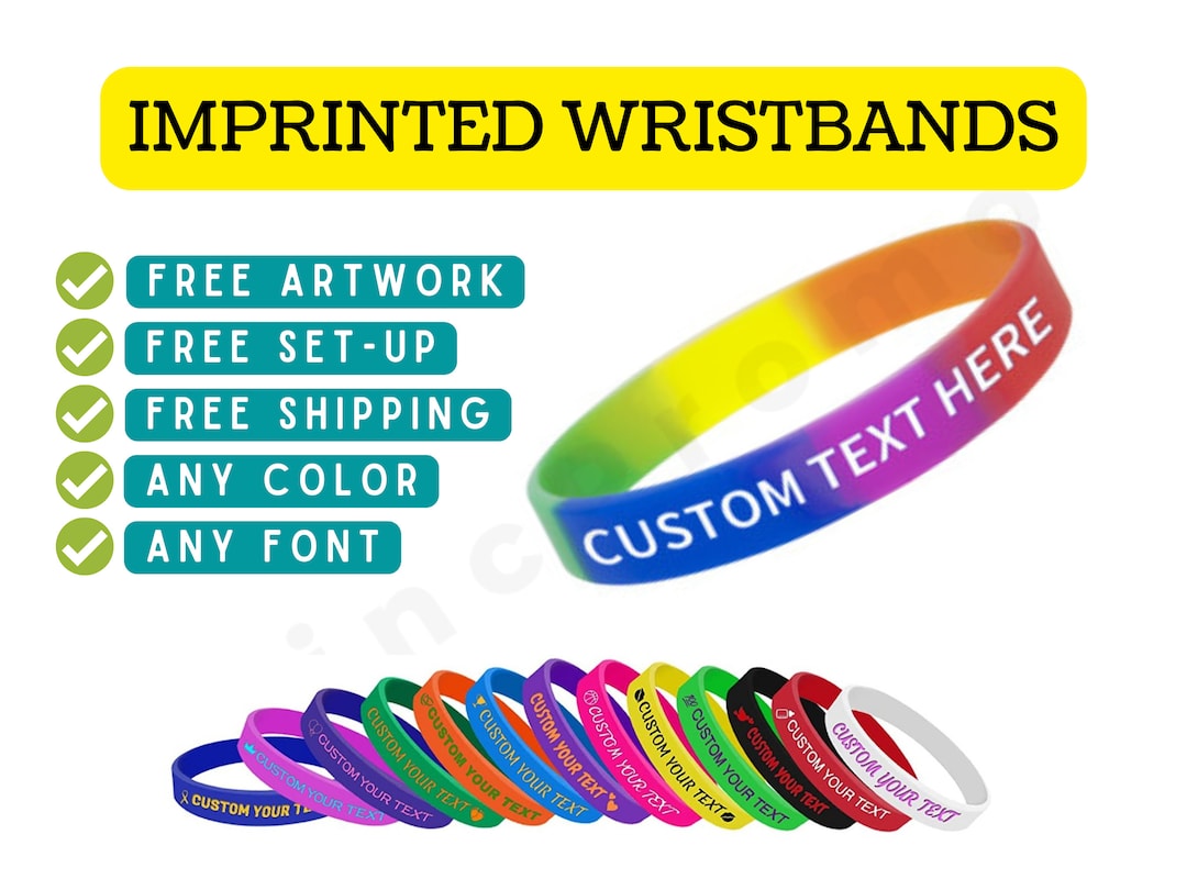 CUSTOM WRISTBANDS Personalized Rubber Bracelet Silicone Wristbands Motivation, Events, Gifts
