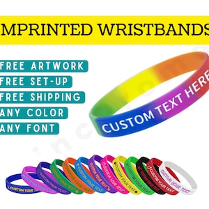 CUSTOM WRISTBANDS - Personalized Rubber Bracelet - Silicone wristbands Motivation, Events, Gifts, Support, Fundraisers, Awareness, & Causes