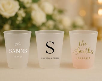 Personalized Frosted Wedding Cups: Custom Toast & Favor Cups