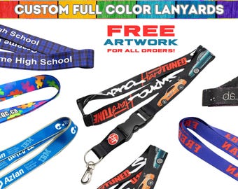 Custom Full-Color Lanyards | Dye-Sublimation Personalized Lanyards | Printed Lanyards for School, Fundraisers, Business, Events & ID Holders