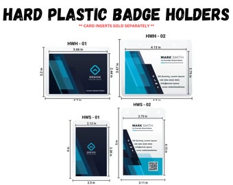 Porte-badge en plastique dur transparent, Porte-badge nominatif avec fente, Badges événementiels, Porte-badge d'identification d'employé, Badges nominatifs | Horizontale ou verticale