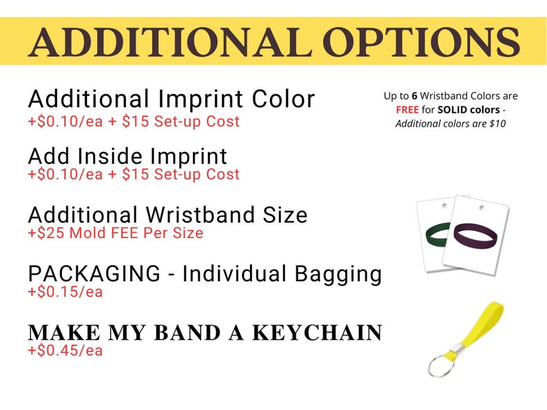 Individual packaging for wristbands
Custom wristbands packaging options
Personalized wristbands wrapping
Customized individual wristband packs
Branded individual packaging for wristbands
Custom-printed wristband packaging