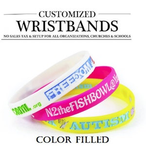 Custom Silicone Bracelet - Make Your Own Rubber Wristbands With CUSTOM Message/Logo, High Quality Personalized Wrist Band rubber bracelet