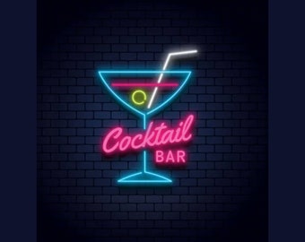 Cocktail Bar Neon Sign | Custom Neon Sign, Custom Sign, LED Neon Bar Sign | Beer Sign, Bar Sign, Custom Bar Sign, Wall Decor, Led Neon Light