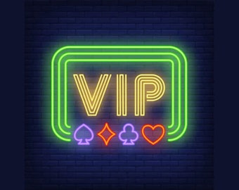 VIP Neon Sign | Custom Neon Sign, Casino Neon Sign, Poker Neon Sign, LED Neon Bar Sign | Beer Sign, Bar Sign, Custom Bar Sign, Wall Decor