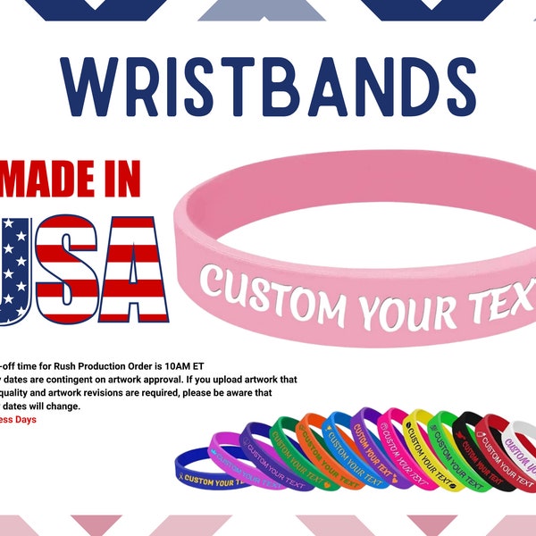 USA MADE Custom Wristbands - Personalized Bracelet - Silicone wristbands Motivation, Events, Gifts, Support, Fundraisers, Awareness & Causes