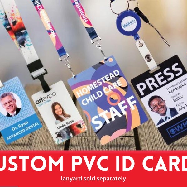 CUSTOM PVC Cards | Custom ID Badge | Personalized Badge, Personalized Id Card, Custom Business Card, Staff Id Badge, Name Tag Photo Id Badge