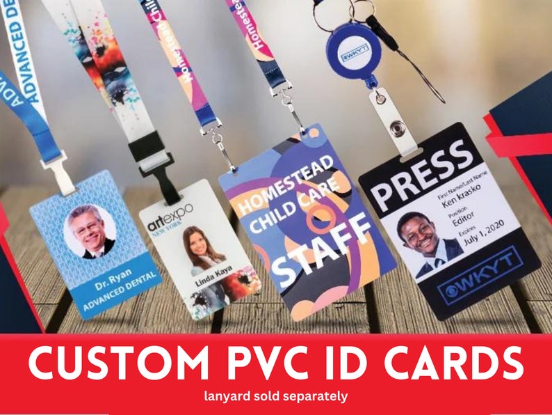 Custom PVC ID Badge: Personalized Business, Staff, Photo Card - Etsy