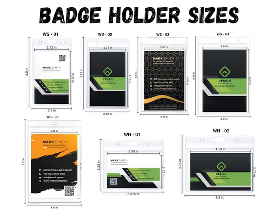 Clear Plastic Badge Holder, Vinyl Name Tag Holder with Slot, Event Badges, Employee ID Badge Holder, Name Badges | Horizontal or Vertical